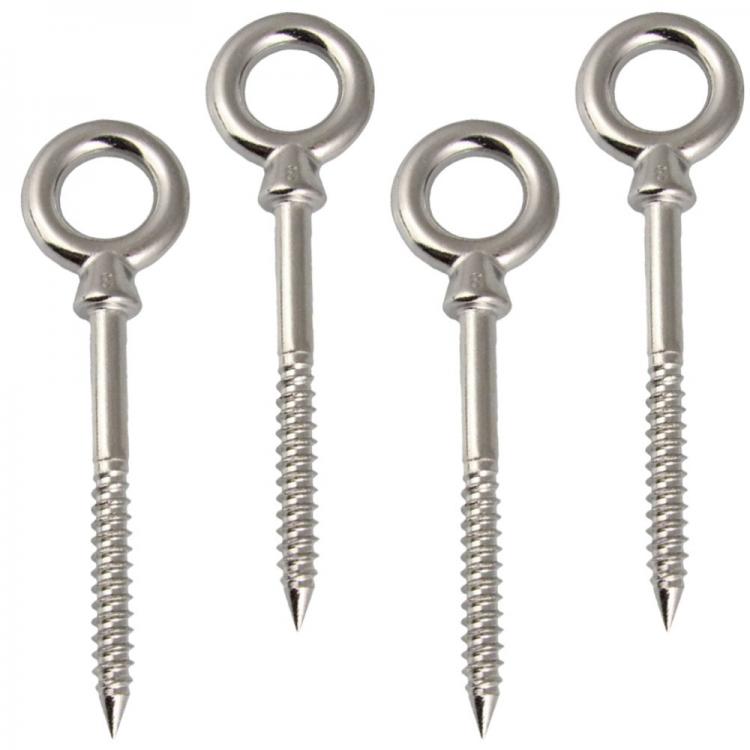 all in one place חצר וגינה 4pcs Stainless steel Eye Hooks Screw Eyes for Fixing Swing Hammock Boxing Bag