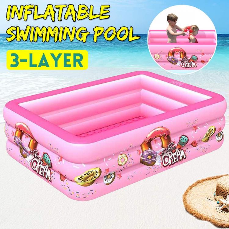 all in one place חצר וגינה 150/180/210cm 3 Layers Inflatable Square Swimming Pool Children Pool Bathing Tub Baby Kid Home Outdoor Large Swimming Pool