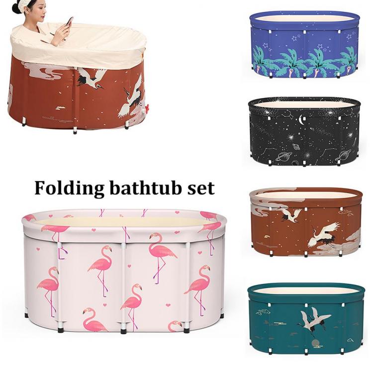 all in one place חצר וגינה Portable Bathtub Thick Plastic Folding Bath Tub For Adults Non-inflatable Bath Barrel Household Bathroom Enlarged Bath Barrel