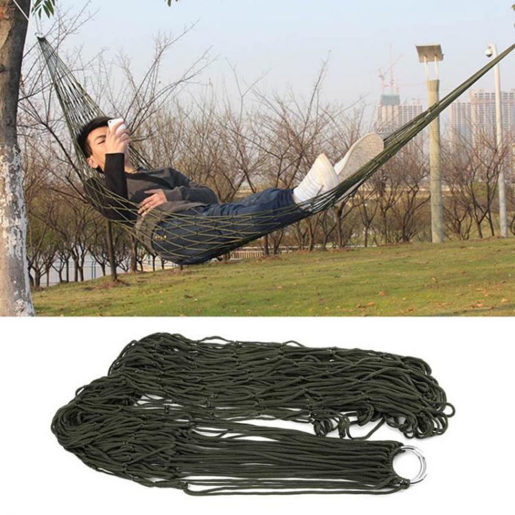 all in one place חצר וגינה Portable Nylon Mesh Hammock Net Sleeping Bed Hamaca For Outdoor Patio Porch Garden Travel Camping  Blue Green Red Hamac