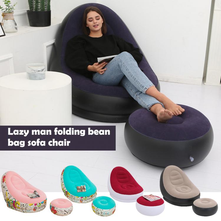 all in one place חצר וגינה 2pcs/Set Lazy Inflatable Sofa Outdoor Beach Bed Furniture Home Lounger Seat outdoor sofa bed with pedal comfortable flocking