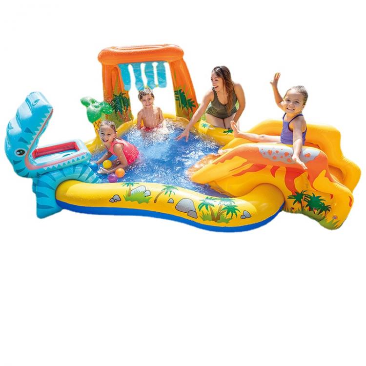 all in one place חצר וגינה INTEX Children's Inflatable Swimming Pool Slide Thicken Water Jet Pool Ocean Ball Pool Baby Paddling Pool Outdoor Swimming Po