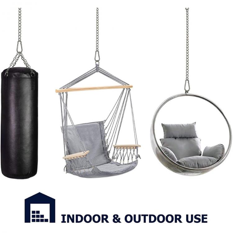 all in one place חצר וגינה Adjustable Home Hammock Chain With Two Carabiners Garden Stainless Steel Indoor Outdoor Safety Hanging Chair Portable 85DA
