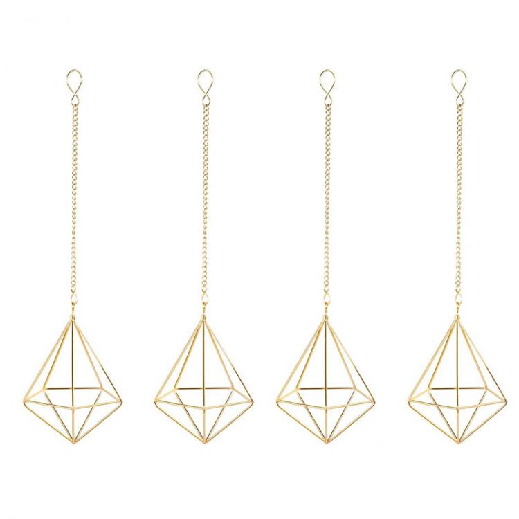 all in one place חצר וגינה 4 Pcs Nordic Style Hanging Tillandsia Air Plant Rack Wall Hanging Geometric Metal Tillandsia Air Plants Rack Holder