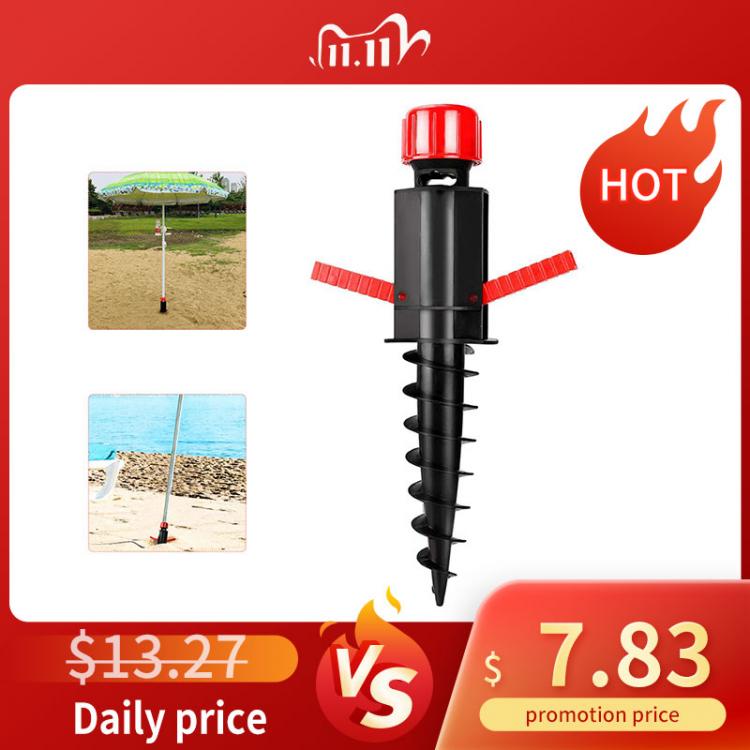 all in one place חצר וגינה Beach Umbrella Sand Anchor Screw Heavy Duty Auger Spiral Nail Spiral Screw Stand Holder Adjustable Parasol Safe Outdoor Camping