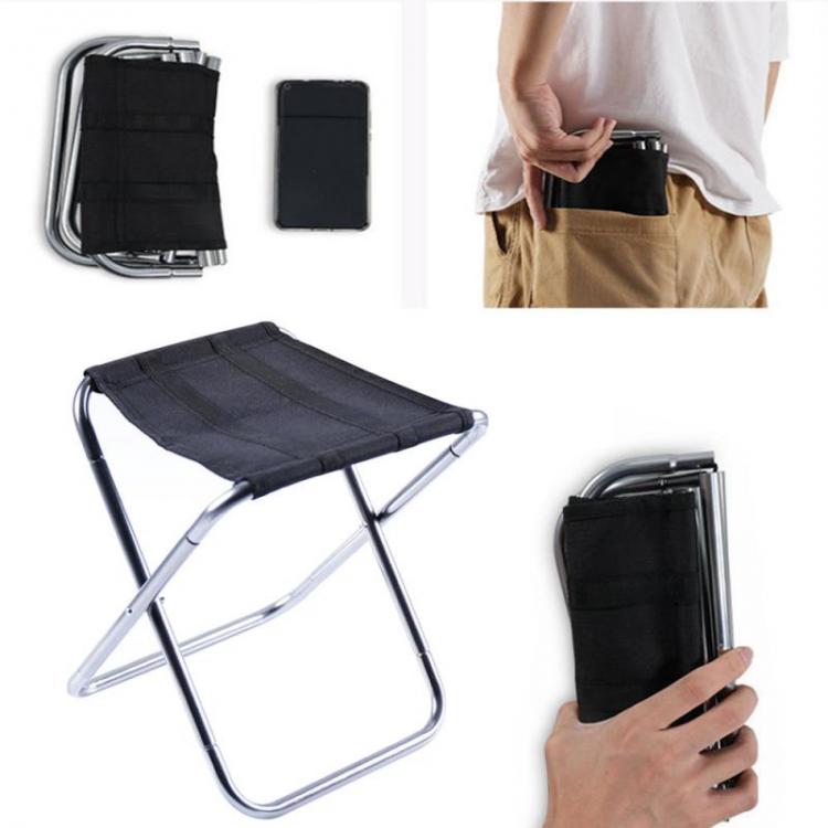 all in one place חצר וגינה Mini Portable Folding Stool,Ultra Light Outdoor Slacker Chair Hiking Fishing Camping Seat with Carry Bag Silver for Kids