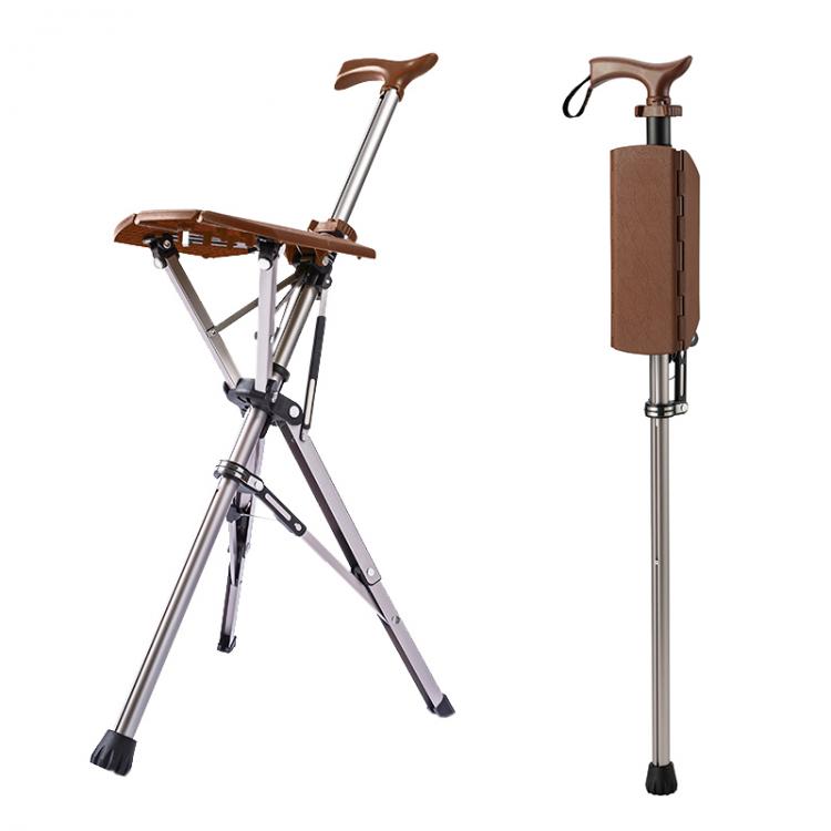 all in one place חצר וגינה Outdoors Folding Crutch Chair Elderly Rest Hand Stool Light Multifunctional Non Slip Portable Stools Beach Camping Chair