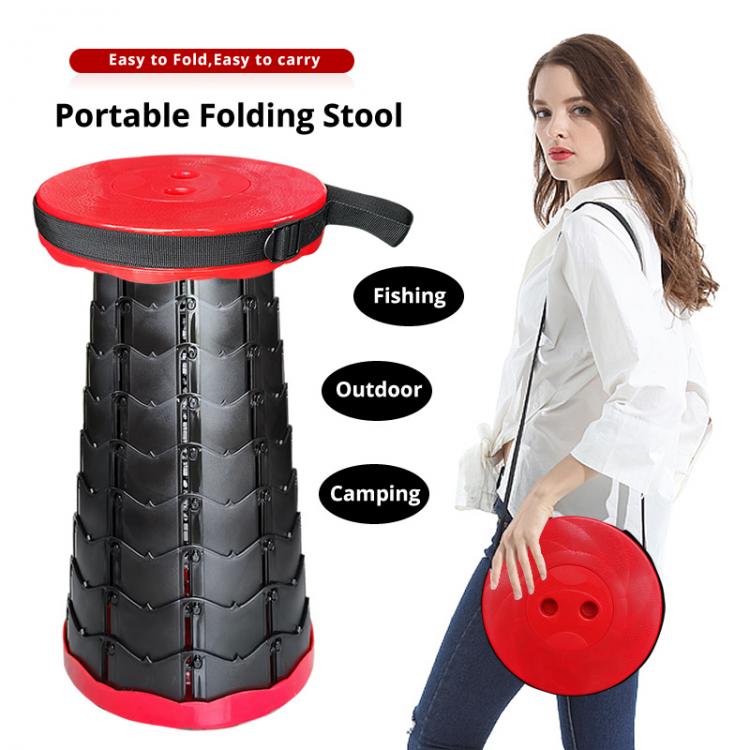 all in one place חצר וגינה New Plastic Stools Folding Stool Retractable Outdoor Portable Stool Camping Stool Folding Chair Convenient Fishing Foldable