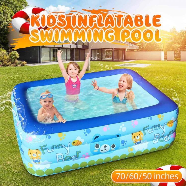 all in one place חצר וגינה 180CM 3 Layers Children Inflatable Swimming Pool Bathing Tub Baby Kid Home Outdoor Large Swimming Pool Inflatable Square Pool