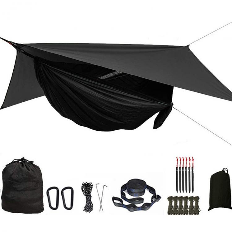 all in one place חצר וגינה Camping Hammock and Rain Fly Travel Hammock Bug Net Hammock Tent for Outdoor Hiking Backpacking Travel Camping Accessories