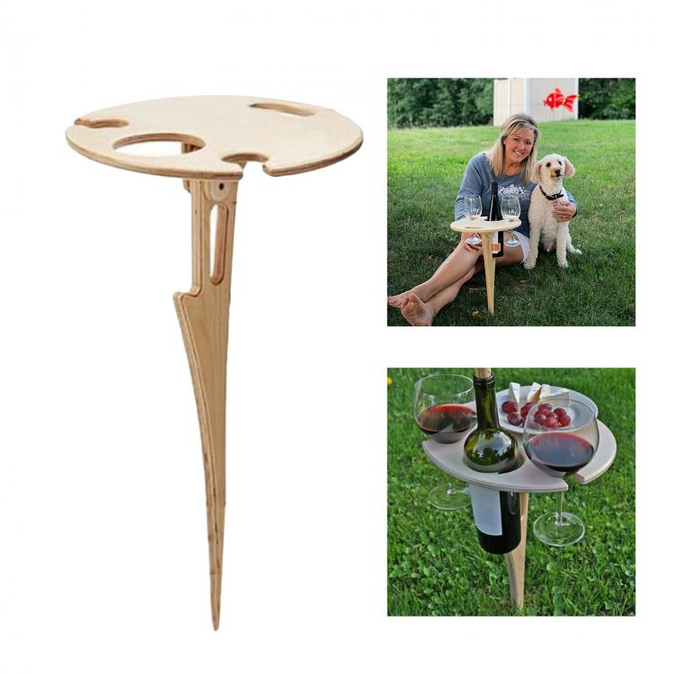 all in one place חצר וגינה Outdoor Wine Table Portable Beach Desk Foldable Snack Cheese Tray Picnic Board Holder for Picnic Camping Beach BBQ Party Tools