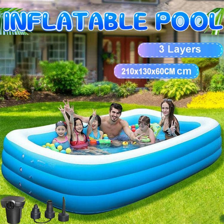 all in one place חצר וגינה New Adult Children Swimming Pool outdoor Indoor Folding Blue Thick Inflatable Baby Learn To Swim Bathtub Party Water Park