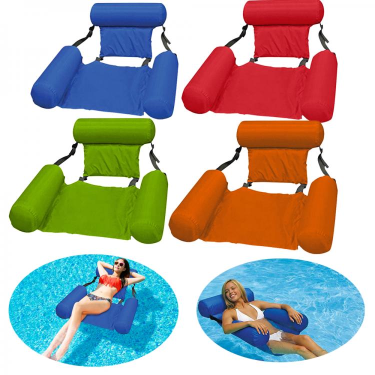 all in one place חצר וגינה Summer Inflatable Foldable Floating Row Beach Swimming Pool Water Hammock Floating Beach Chair Lounger Mat Seatings