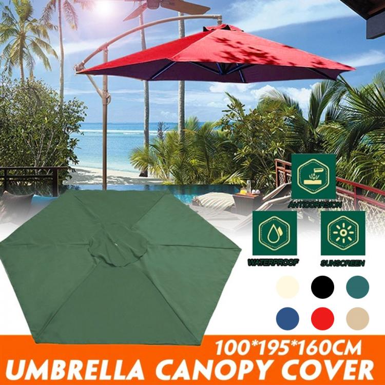 all in one place חצר וגינה 2M Outdoor Banana Umbrella Replacement Patio Cantilever Parasol for Courtyard Swimming Pool Beach Waterproof Garden Sun Shelter