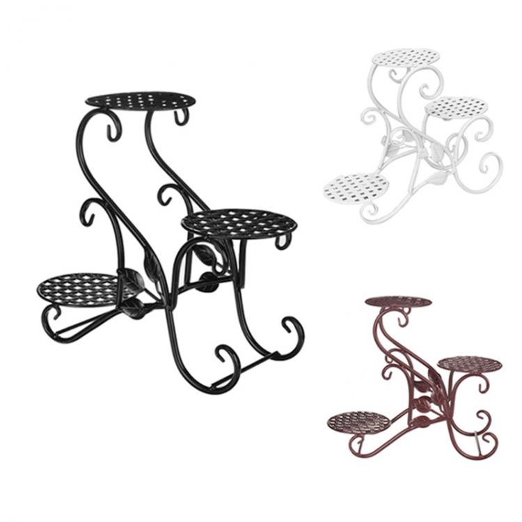 all in one place חצר וגינה Iron Flower Shelf Rack Home Floor-Style Living Room Flower Pot Shelf 3Layers Indoor Outdoor Garden Flower Stand