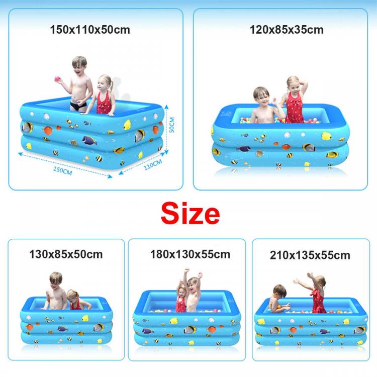 all in one place חצר וגינה 120-210cm 3Layer Children Inflatable Pool Bathing Tub Kid Adult Home Outdoor Large Swimming Pool Inflatable Square Swimming Pool