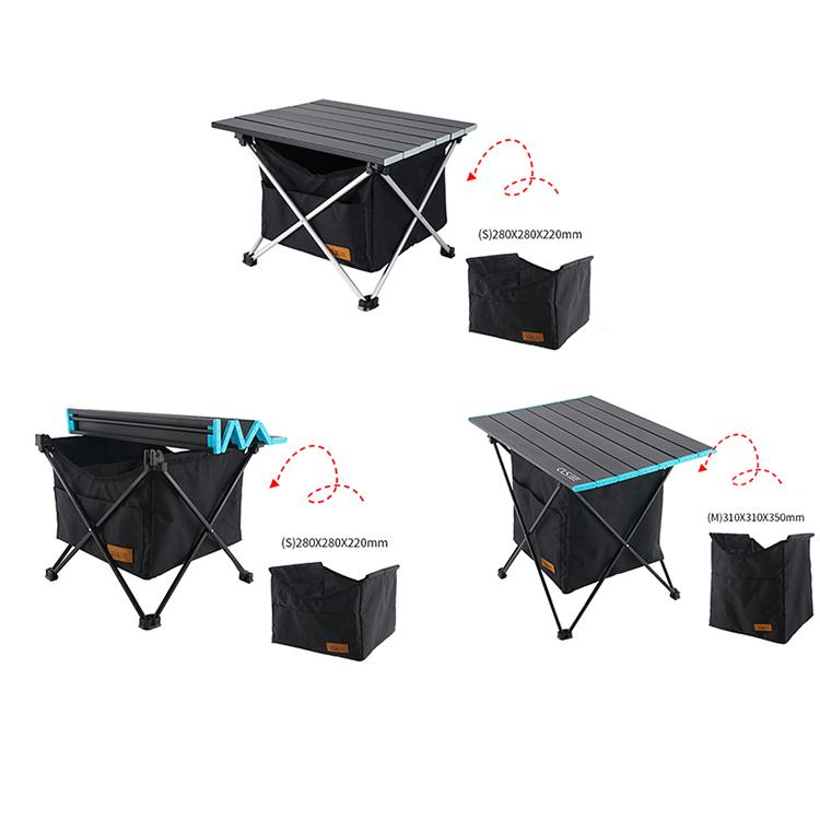 all in one place חצר וגינה Outdoor Picnic Foldable Table Camping Desk with Waterproof Tableware Clothes Storage Bag Ultralight Aluminium BBQ Folding Tables