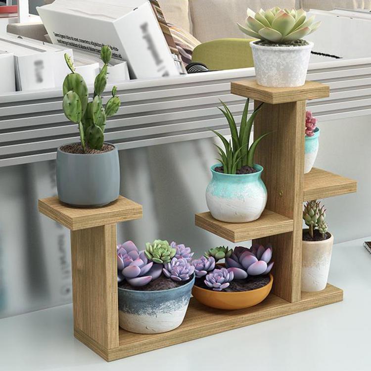 all in one place חצר וגינה MINI Multi-tiers Flower Plant Holder Stand Rack Wooden Plant Stand Balcony Garden Flower Plant stand Bonsai Display Shelf
