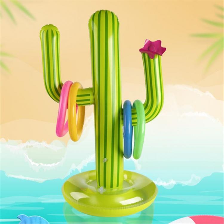 all in one place חצר וגינה 40JC 5 PCS Inflatable Cactus Ring Toss Game Inflatable Toss Game Pool Toys Luau Party Supplies Indoor Outdoor Game for Kids