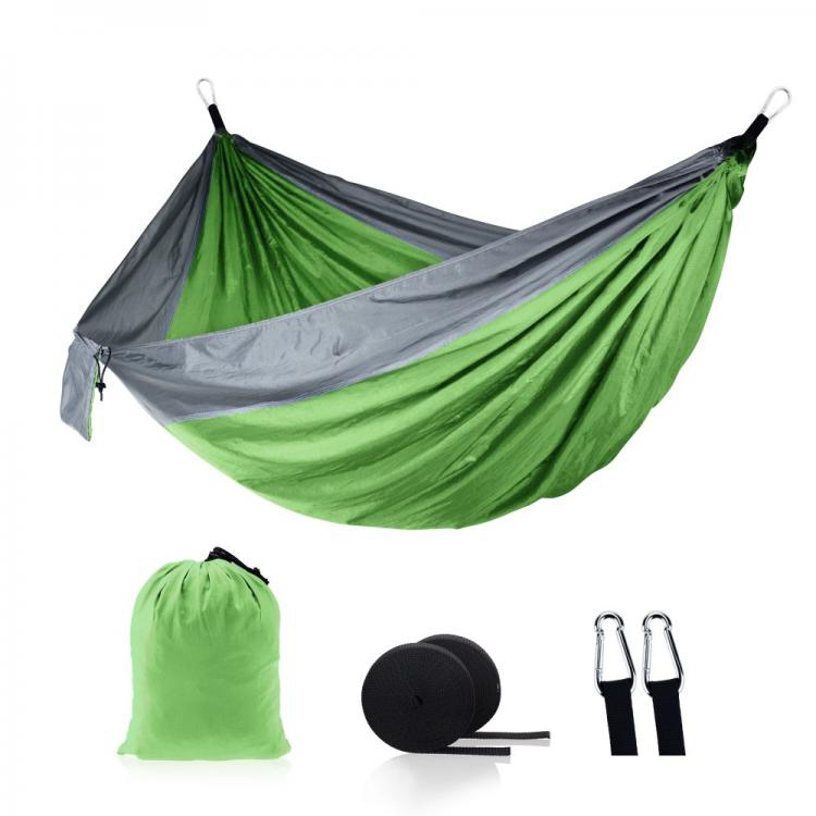 all in one place חצר וגינה Single Double Hammock Adult Outdoor Backpacking Travel Survival Hunting Sleeping Bed Portable With 2 Straps 2 Carabiner