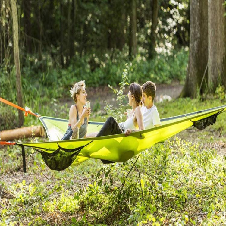 all in one place חצר וגינה Multi-person Hammock Large Aerial Camping Hammock Children Outdoor Triangular For Backpacking Portable Convenient Camping Sleep