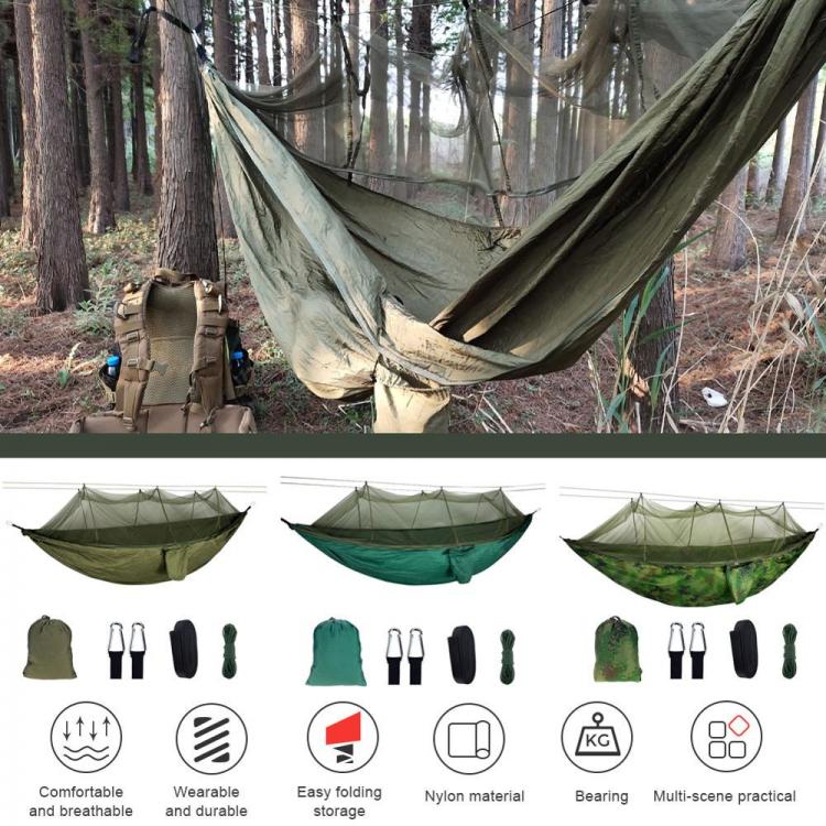 all in one place חצר וגינה Portable Outdoor Mosquito Net Hammock Double 210t Nylon Anti-Mosquito Parachute Cloth Air Camping Tent Hanging Sleeping Swing
