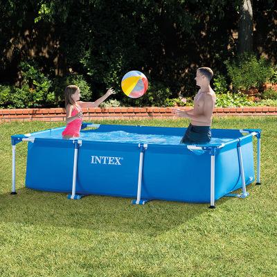 all in one place חצר וגינה Intex Family Swimming Pool Rectangular Bracket Pool Adult Swimming Pool Heightening Thickening Children's Play Pool Foldable