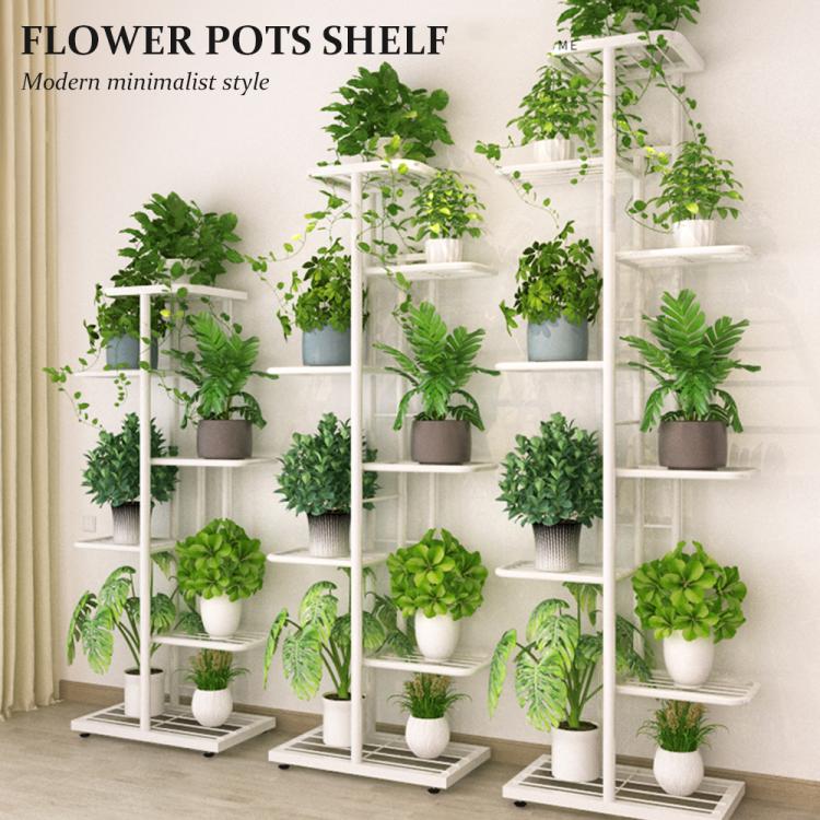 all in one place חצר וגינה 1pcs Plant Shelves Iron Potted Flower Plant Stand Rack Multiple Flower Pot Holder Shelf Indoor Outdoor Planter Display Organizer