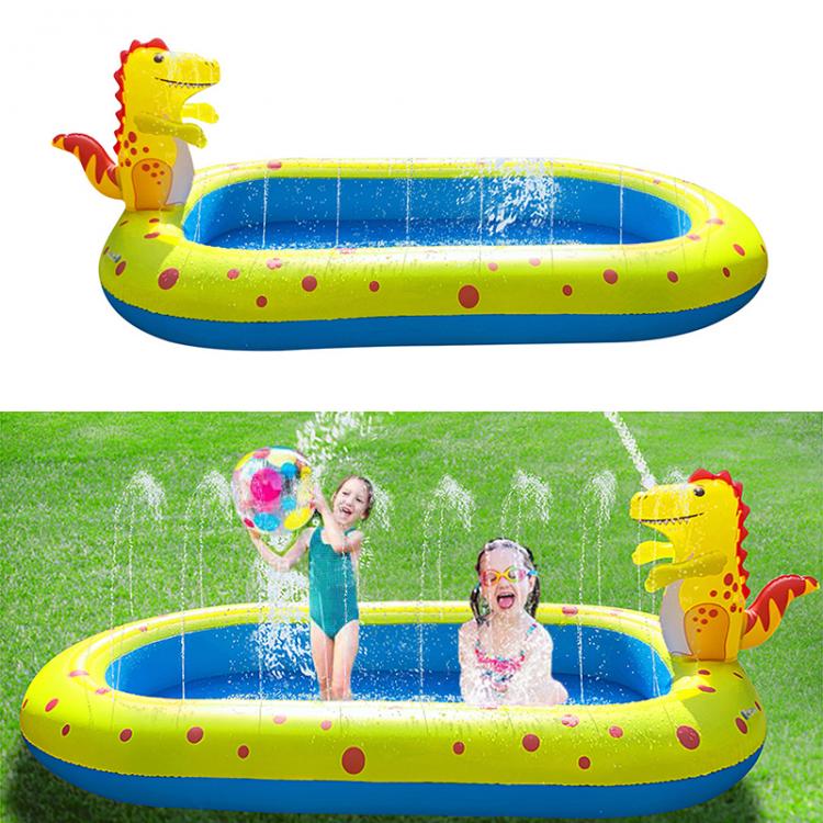 all in one place חצר וגינה Cute Cartoon Inflatable Swimming Pool High Quality Paddling Pool Bathing Tub Outdoor Summer Spraying Water Swimming Pool For Kid