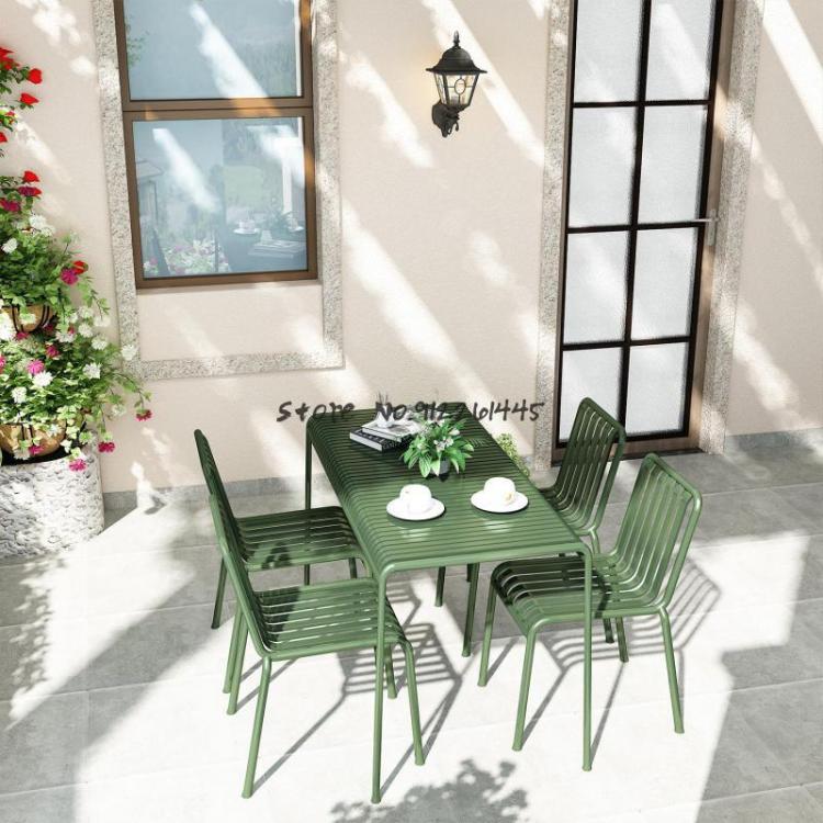 all in one place חצר וגינה Nordic Cool Bar Chair Outdoor Table And Chair Net Red Wrought Iron Back Chair Stool Leisure Garden Table And Chair