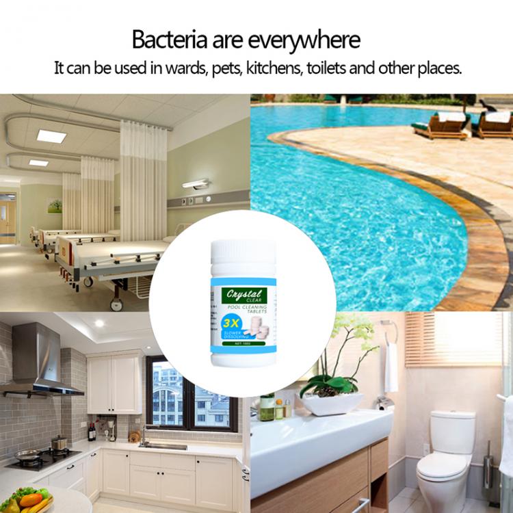 all in one place חצר וגינה 1 Bottle 100g Safe Harmless Multi-Use Cleaning Tablet Swimming Pool Effervescent Disinfectant Chlorine Tablets Bath Tub Purifier