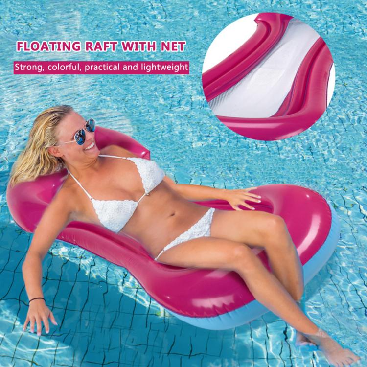 all in one place חצר וגינה New Water Hammock Recliner Inflatable Floating Swimming Mattress Sea Swimming Ring Pool Party Toy Lounge Bed For Swimming