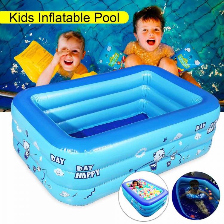 all in one place חצר וגינה 120/130 Children Bathing Tub Baby Home Use Paddling Pool Inflatable Square Swimming Pool Kids Inflatable Pool Ocean Ball