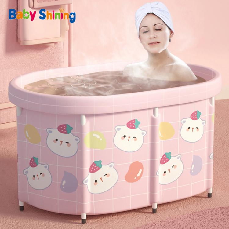 all in one place חצר וגינה Baby Shining Baby Bathtub Baby Swimming Bucket Pool Adult Bathing Bucket Folding Bath Bucket Household Children Bathing Bucket