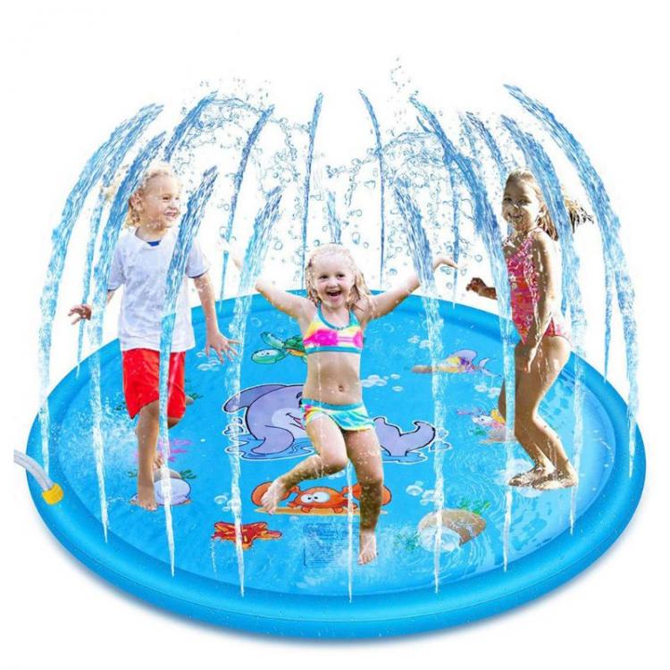 all in one place חצר וגינה 1PC Cartoon Inflatable Cushion PVC Baby Kids Spray Water Game Pad Outdoor Lawn Children Play Water Mat Boys Girls Summer Gifts