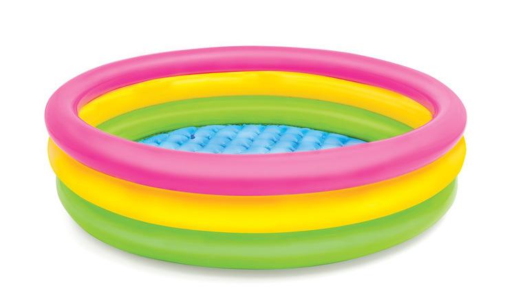all in one place חצר וגינה Swimming pool  Three-ring Children's paddling pool Game toy pool  inflatable bottom INTEX 57422