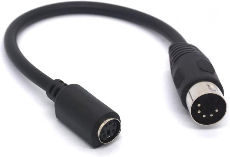 all in one place אביזרים 5 Pin DIN to PS/2 Cable Adapter, 5 Pin MIDI Male to 6 Pin Mini Din Female Adaptor for Mouser AT Keyboard