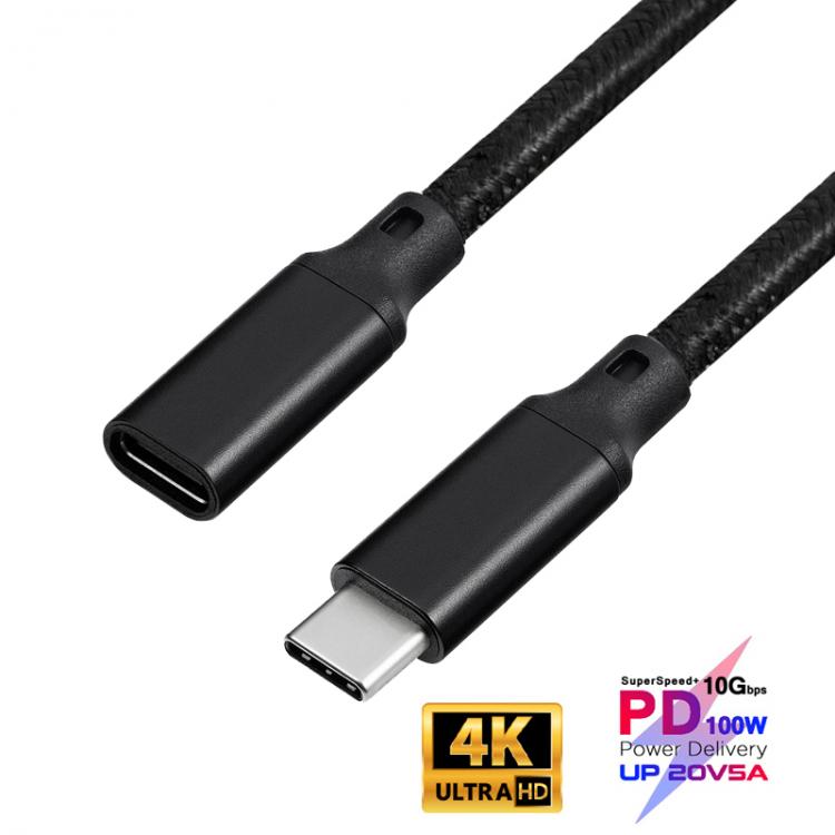 all in one place אביזרים 100W PD 5A USB3.1 Type-C Braided Extension Cable 4K 60Hz 10Gbps USB-C Gen2 Extender Cord For Nintendo Oculus Quest VR Link 1 2