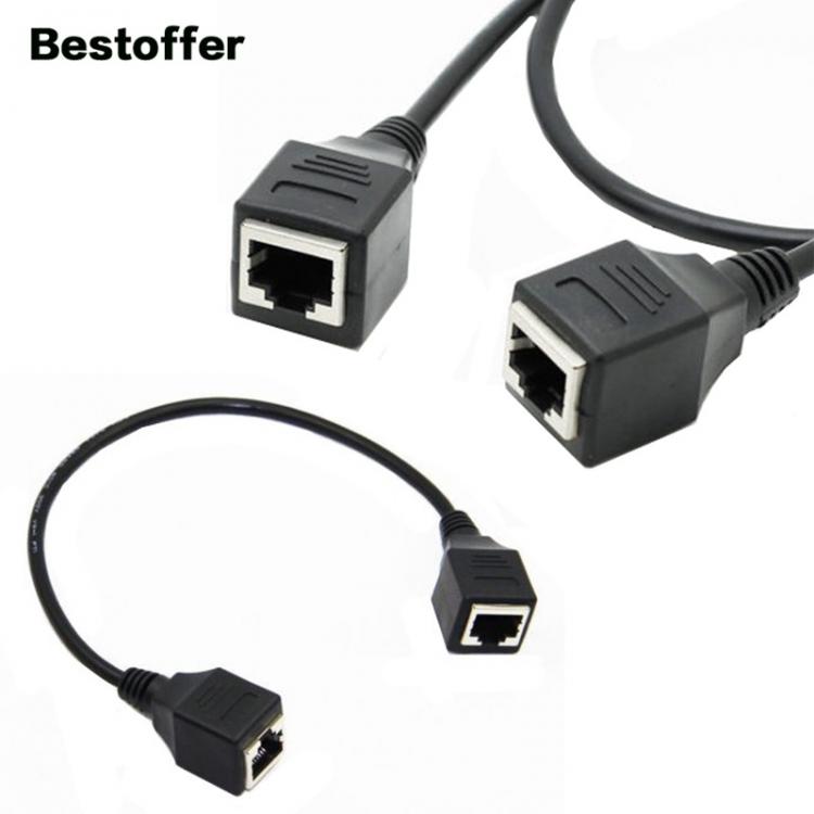 all in one place אביזרים 0.3 Meters RJ45 Female to Female Screw Panel Mount Ethernet LAN Network Extension Cable