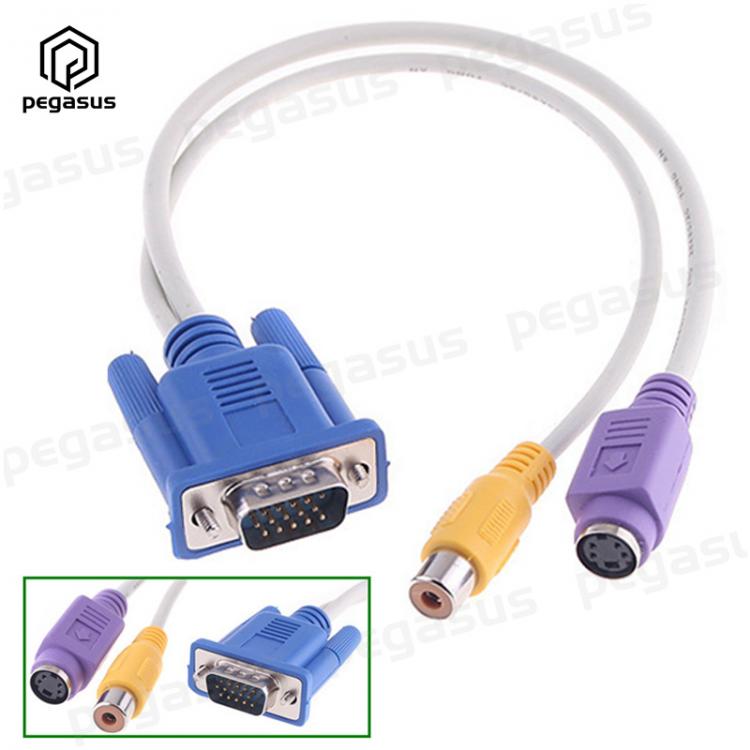 all in one place אביזרים VGA to S-Video / VGA to RCA High Quality Premium TV AV Out Converter Cable Adapter