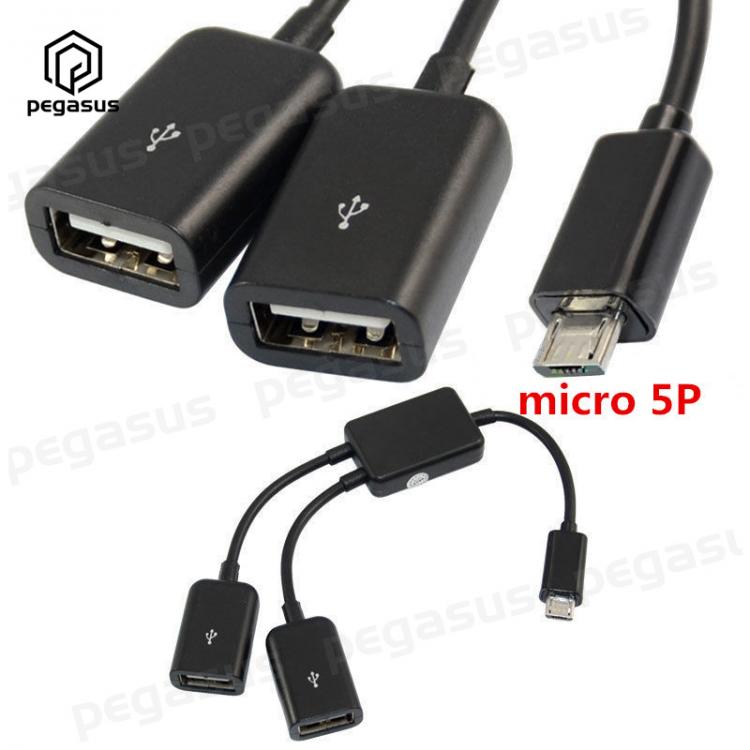 all in one place אביזרים One Point Two Power Supply USB HUB 2.0 Micro 5P Plug Male to Double A Female Port Adapter Cable OTG Converter