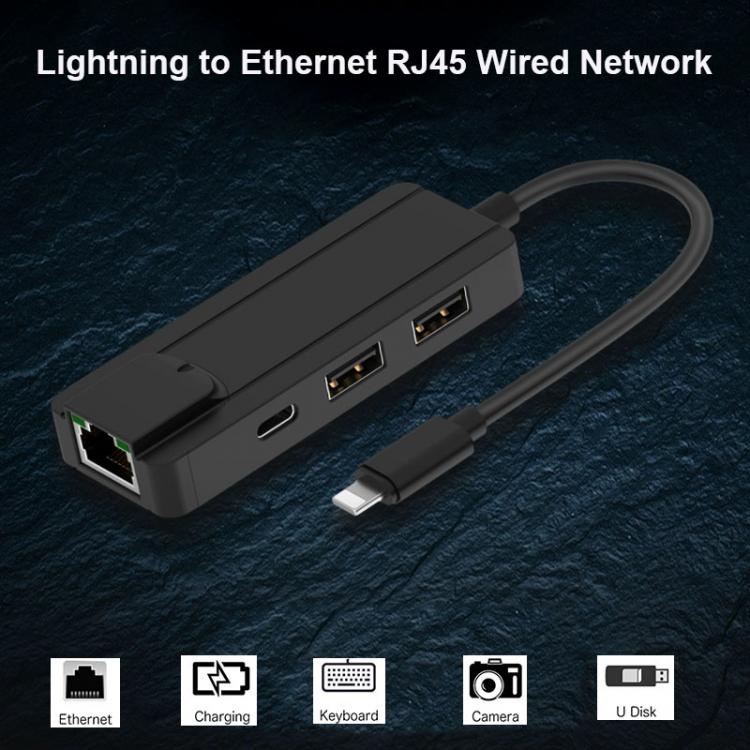 all in one place אביזרים Lightning to Ethernet 100Mbps RJ45 Wired Network IOS 14 to LAN Network Connector 4 in1 OTG USB Adapter for iPhone iPad Converter