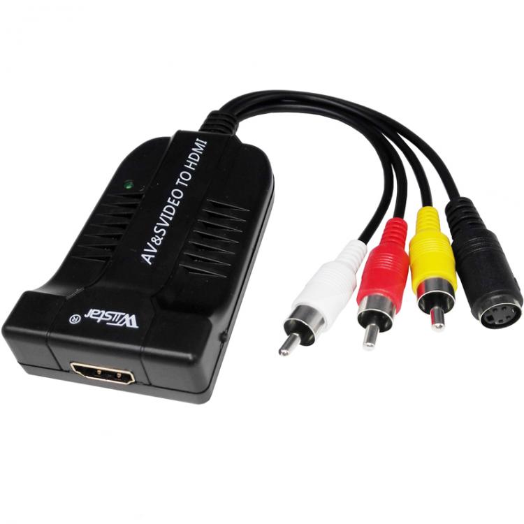 all in one place אביזרים Wiistar Male 3RCA/CVBS S-video to HDMI Audio Video converter AV2HDMI Adapter 1080P Upscaler for Camera Monitor