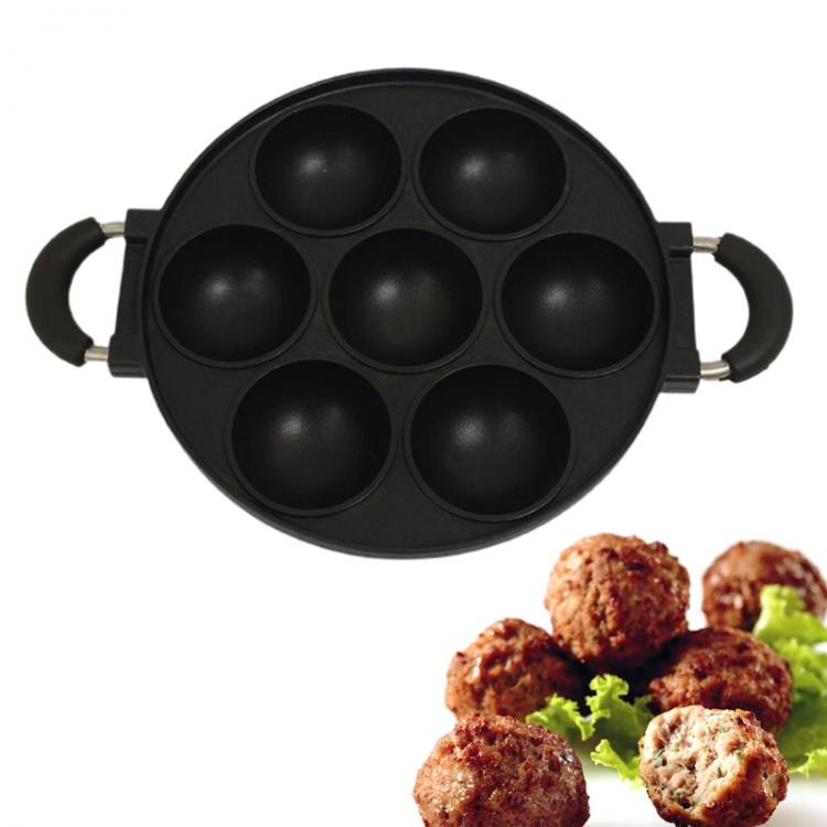 all in one place כלי מטבח ובישול 7-Hole Cake Cooking Pan Cast Iron Omelette Pan Non-Stick Cooking Pot Breakfast Egg Cooking Pie Cake Mold Kitchen Cookware Tool