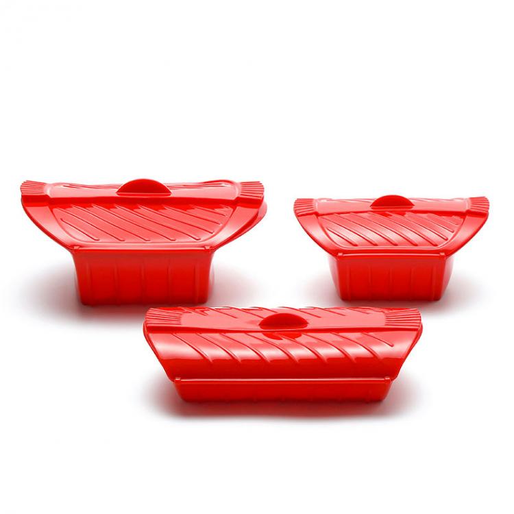 all in one place כלי מטבח ובישול 3PCS Creative Kitchen Gadgets Food Grade Silicone Steamed Fish Bowl Heat Resistant Microwave Oven Silicone Steamer with Lid