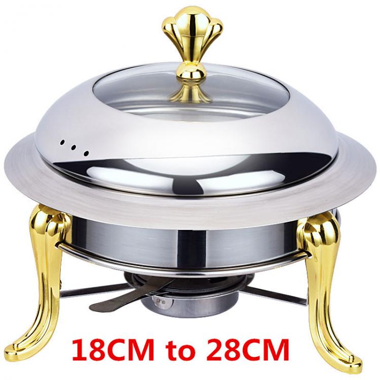 all in one place כלי מטבח ובישול Golden stainless steel alcohol stove household commercial Removable small chafing dish solid fuel boiler small cooking hot pots