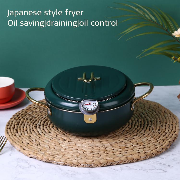 all in one place כלי מטבח ובישול 304 Stainless Steel Japanese Tempura Deep Fryer with Lid Thermometer with Strainer 20CM 24CM Kitchen Supplies