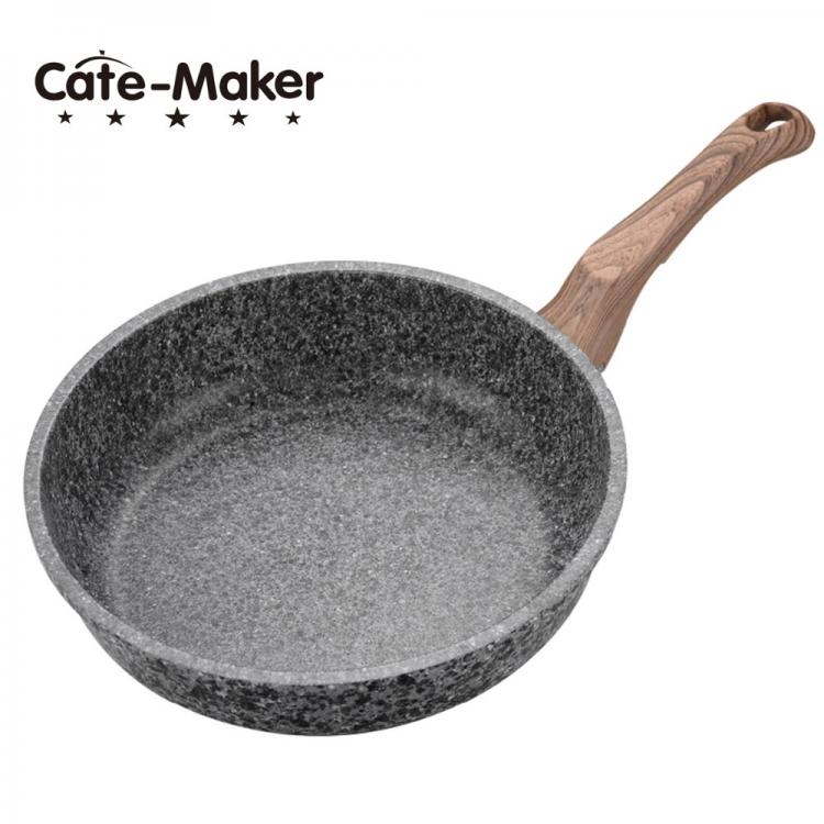 all in one place כלי מטבח ובישול Cate Maker Marble Stone Nonstick Frying Pan with Heat Resistant Bakelite Handle,Granite Induction Egg Skillet,Dishwasher Safe