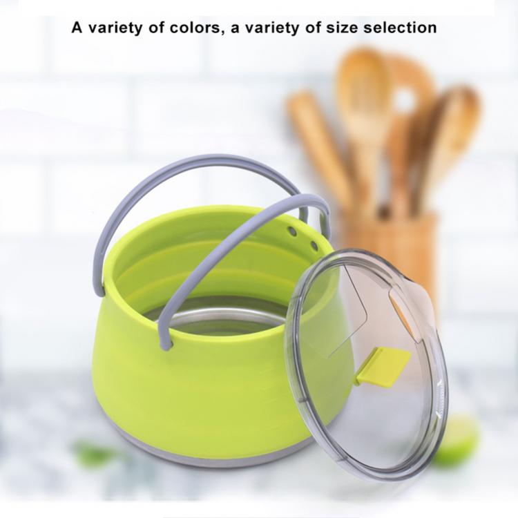 all in one place כלי מטבח ובישול Outdoor Silicone Kettle Portable Foldable Water Pot Stainless Steel Bottom Collapsible Water Kettle Tableware Camping Tools