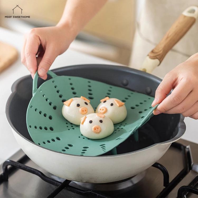 all in one place כלי מטבח ובישול MDZF SWEETHOME 29.5cm Food Grade Silicone Steamer Rack Heat Resistant Steaming Tray Cookware Stock Pot Stand Kitchen Tool